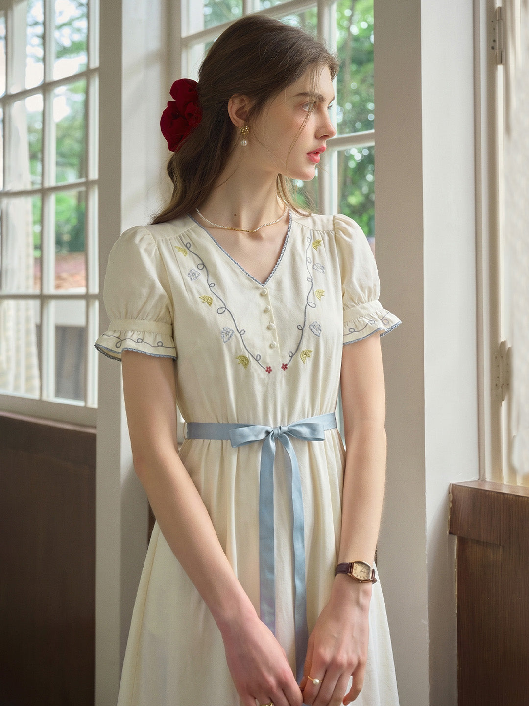 Marleigh V-Neck Embroidered Dress Marleigh V-Neck Embroidered Dress