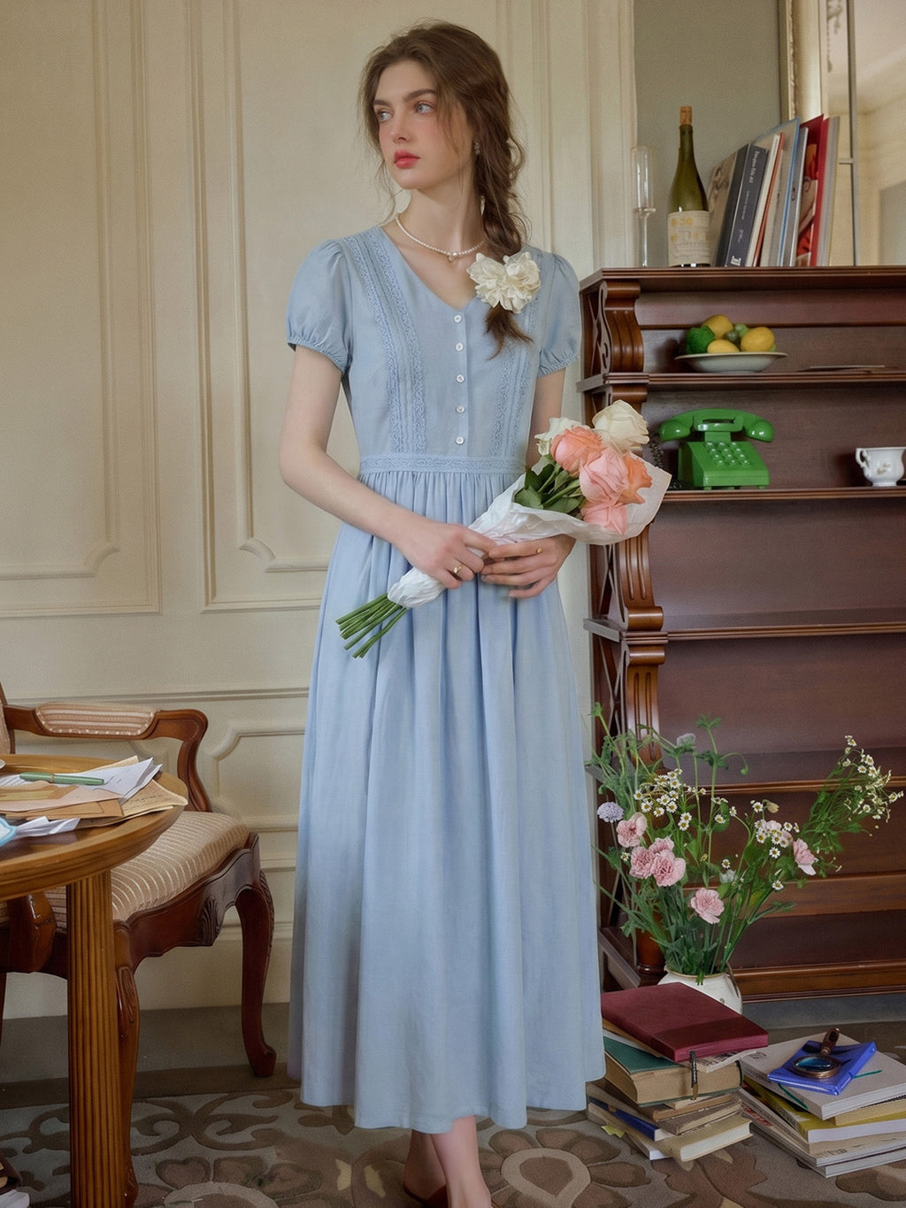 blue and white maxi dress with sleeves Puff Sleeve Short Bodycon Dress Baby Blue Going Out Occasion Outfit –  Styledup.co.uk main image 0