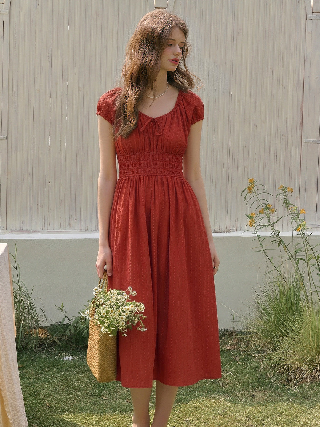 white christmas dresses Romanticist Square Neck Dress in Red Cotton Needlecord The Array white christmas dresses Romanticist Square Neck Dress in Red Cotton Needlecord The Array