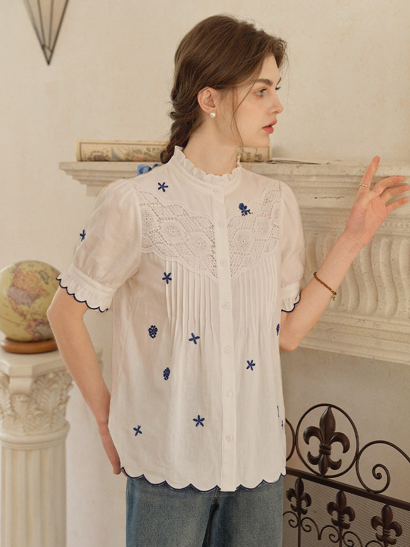 Miranda Lace Embroidery Blouse