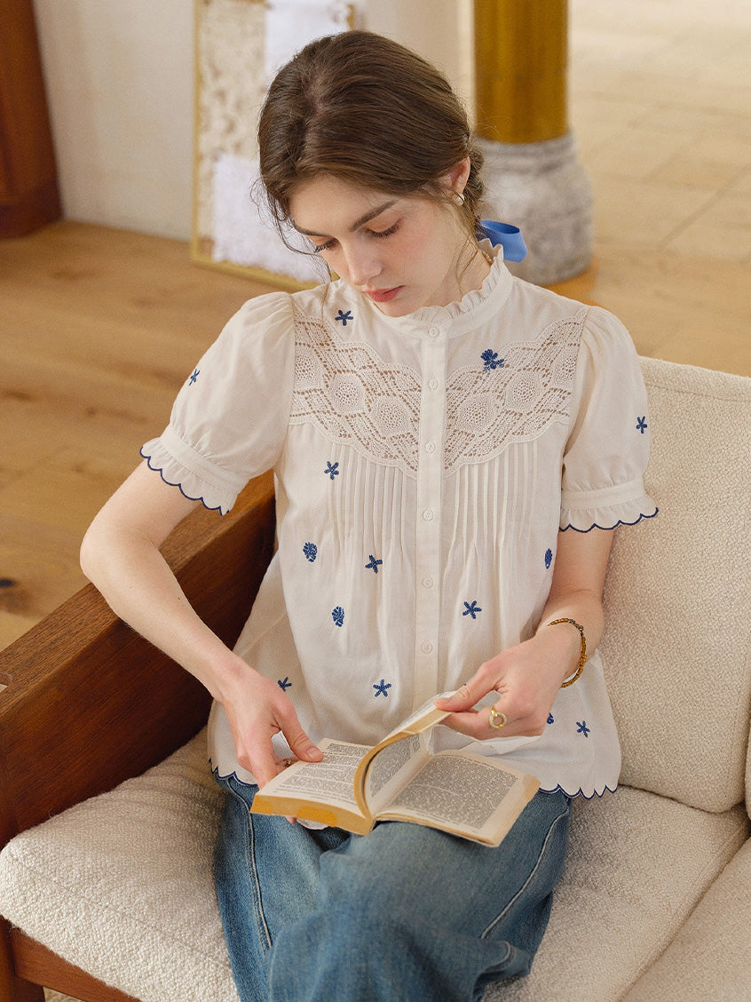 Miranda Lace Embroidery Blouse