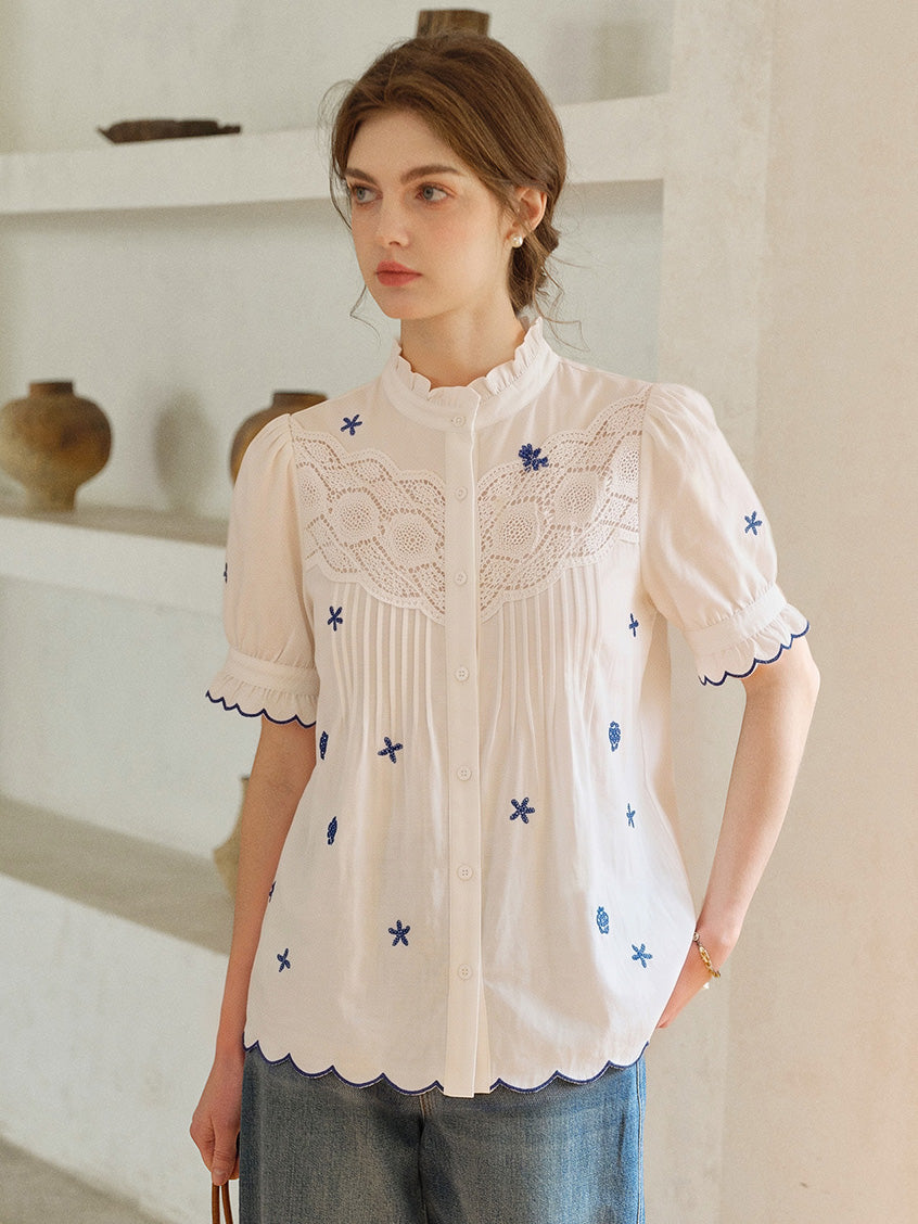 Miranda Lace Embroidery Blouse