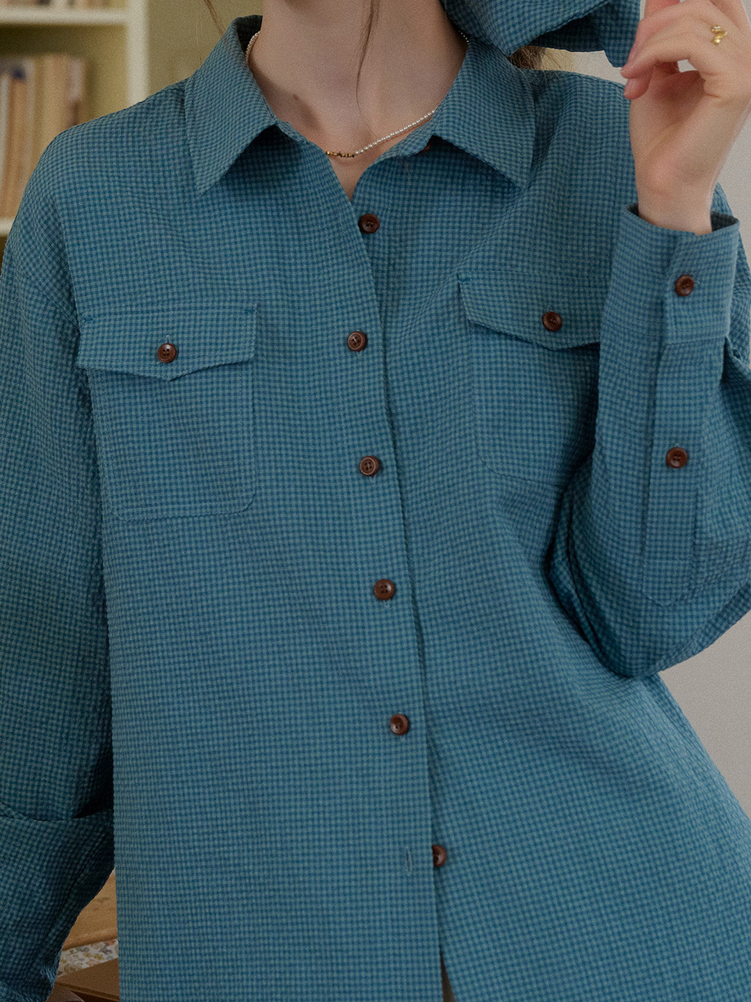 Amari Lapel Plaid 100% Cotton Shirt