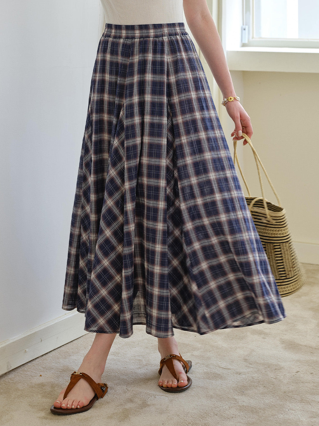 Abigail Plaid Cotton Skirt