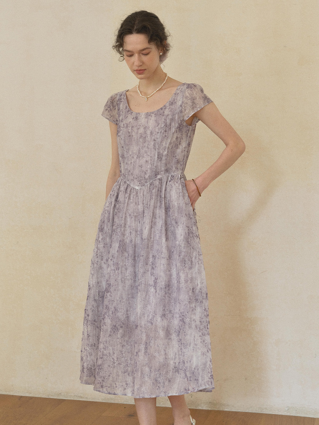 Sloane Round Neck Printed Dress