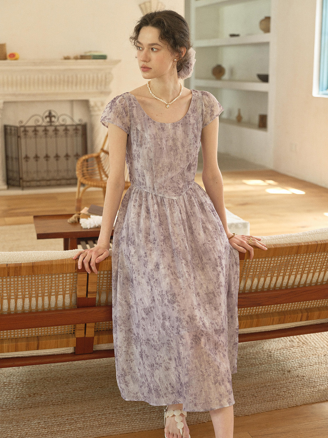 Sloane Round Neck Printed Dress