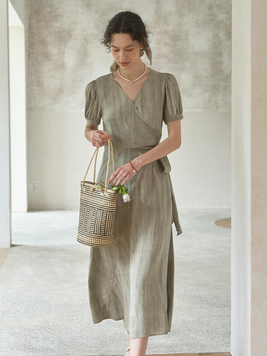 Lorelei V-Neck Linen Dress