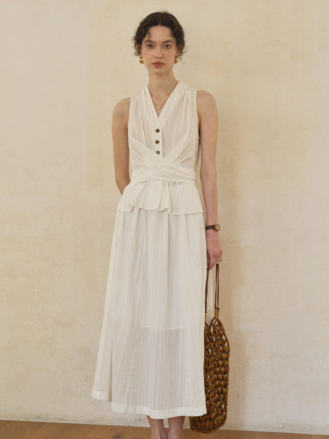 Haven V-Neck 100% Cotton Dress