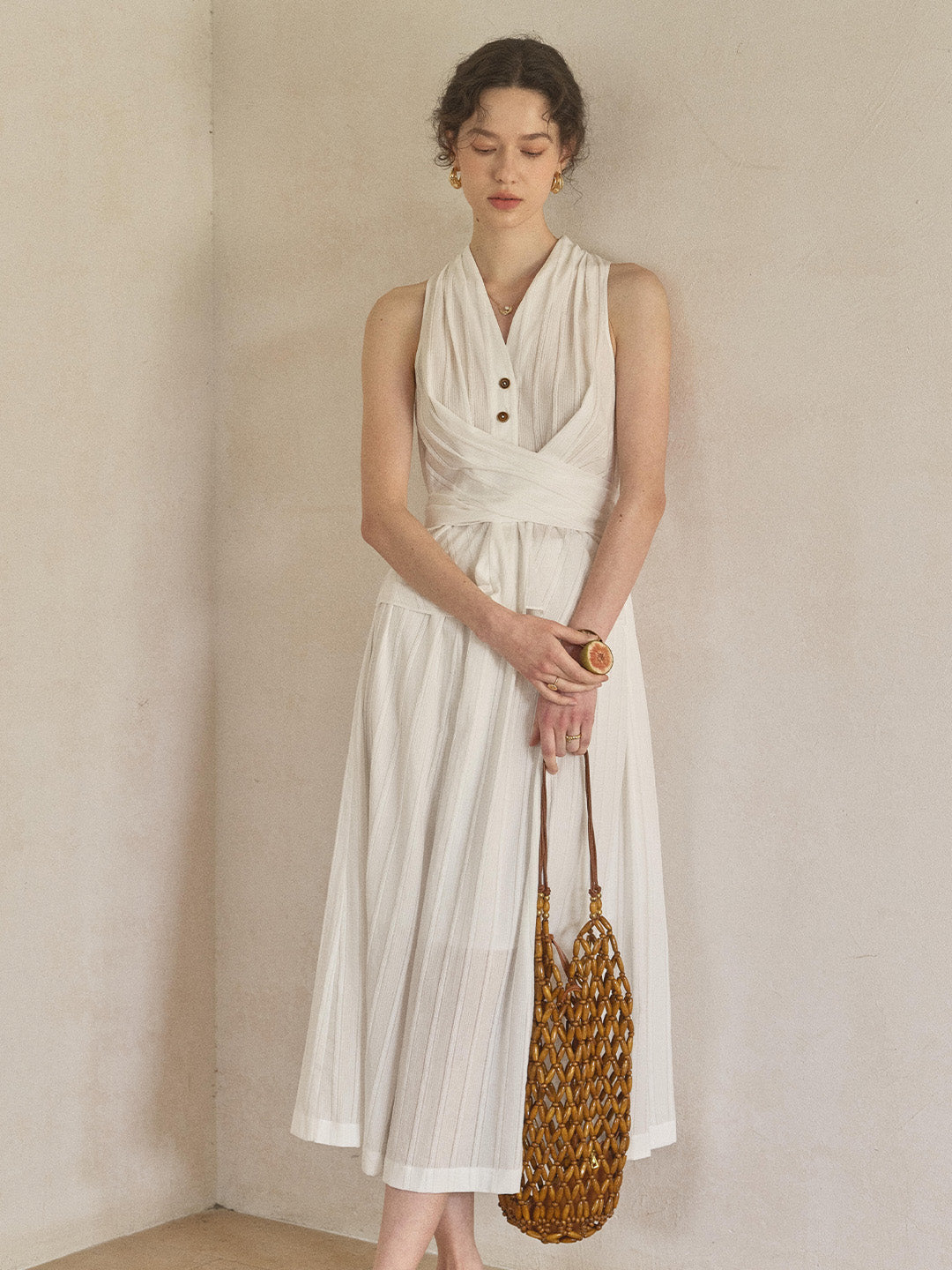 Haven V-Neck 100% Cotton Dress