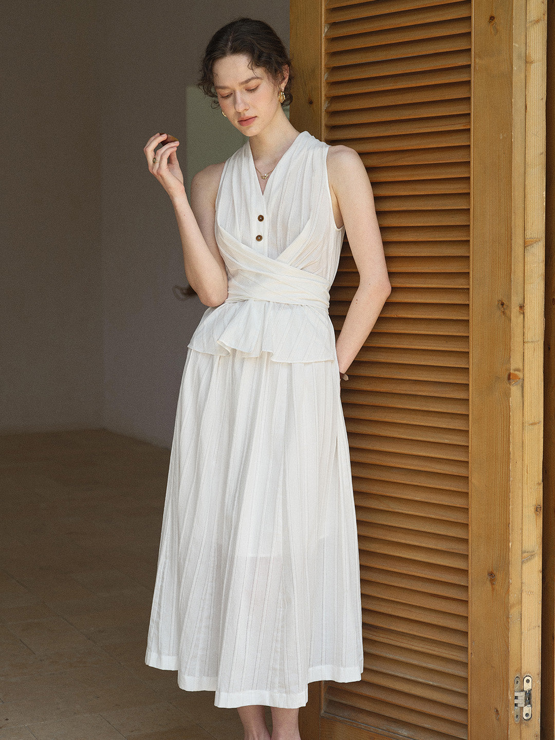 Haven V-Neck 100% Cotton Dress