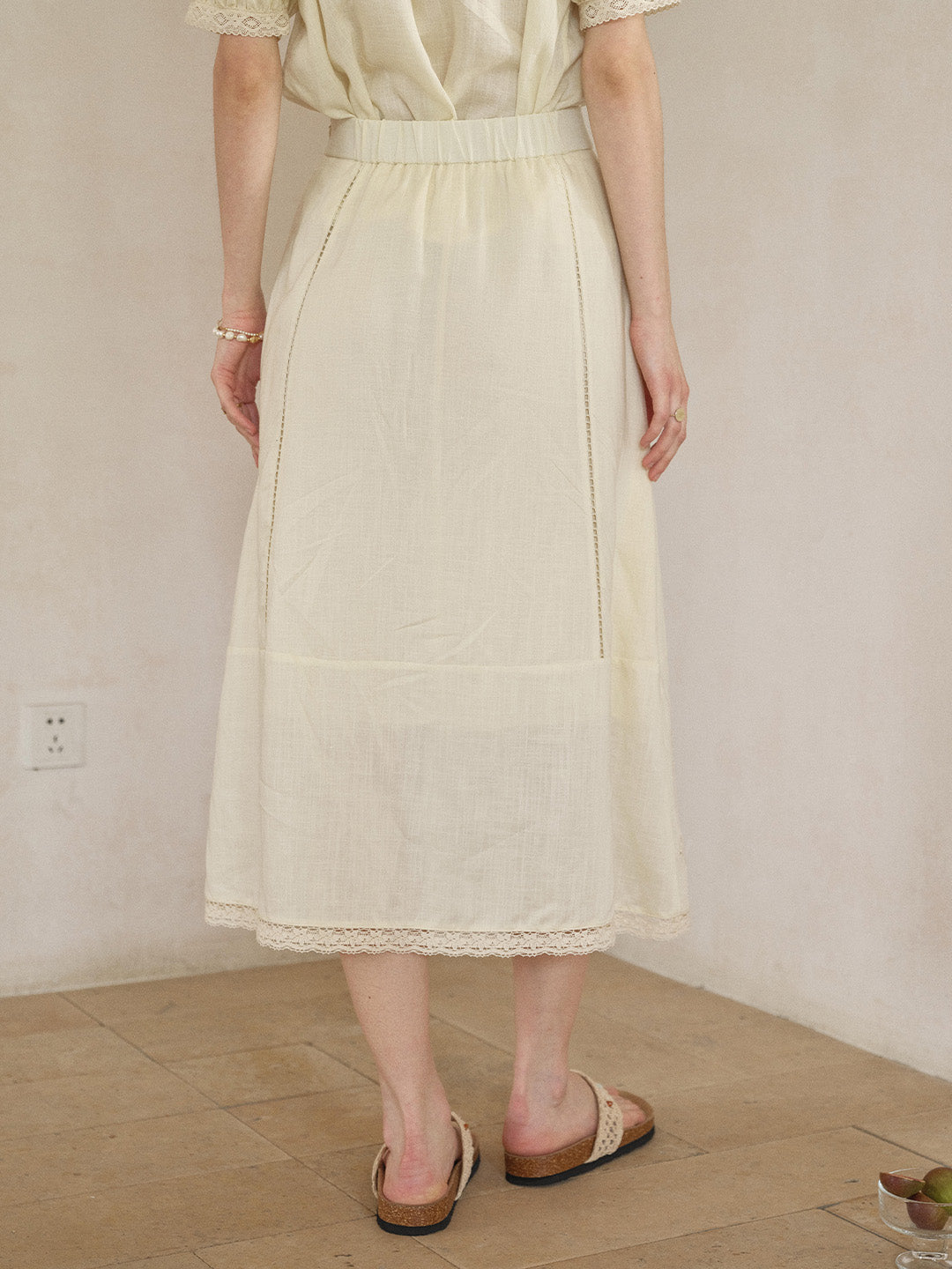 Maren Embroidered Linen Skirt