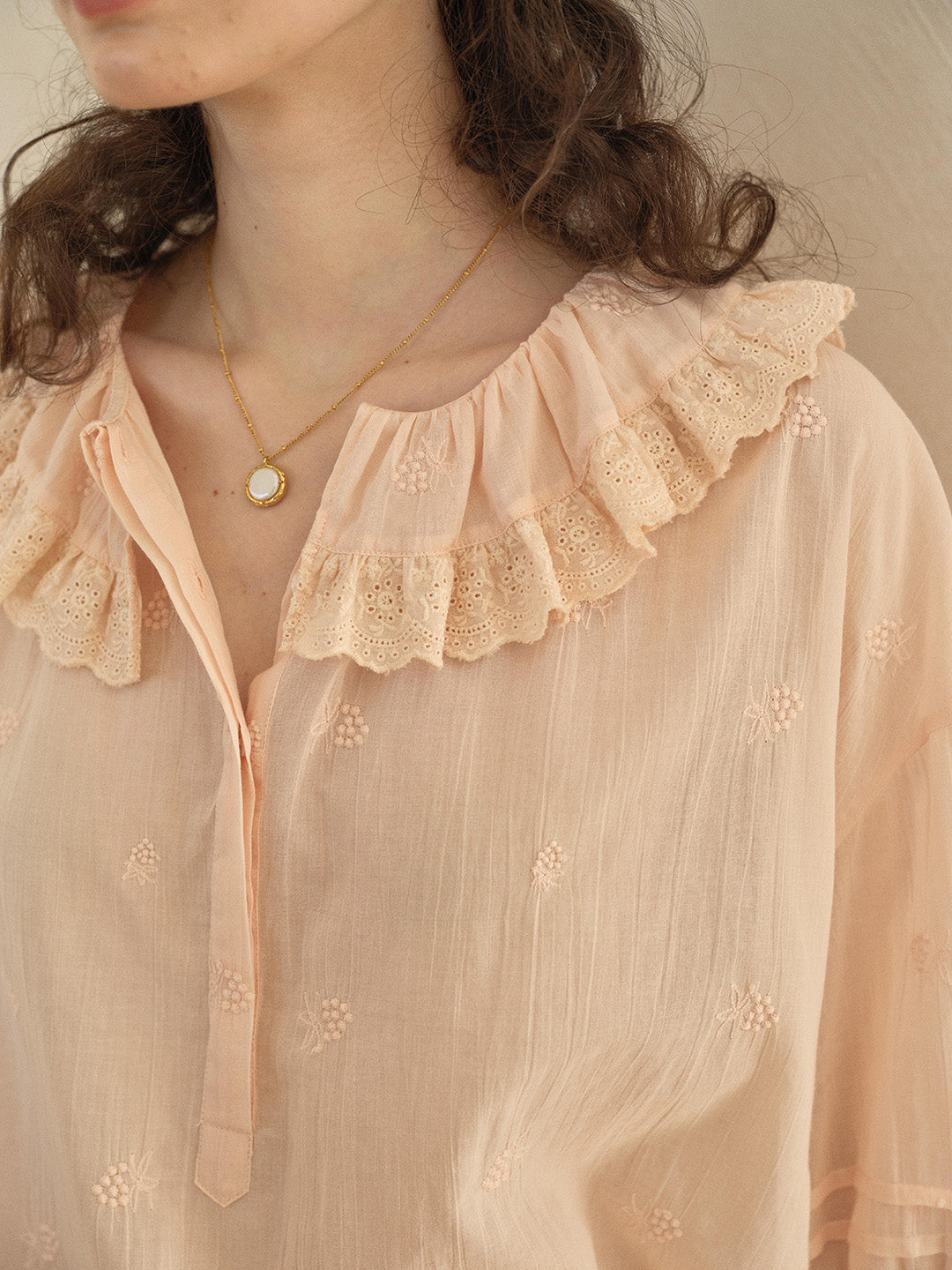 Romy Round Neck 100% Cotton Blouse