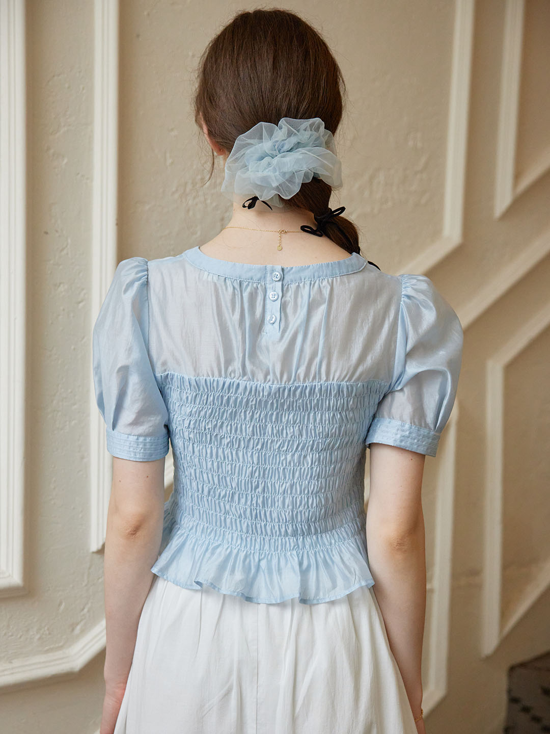 【Final Sale】Lillie Vintage Court Ruffle Puff Sleeve Blouse