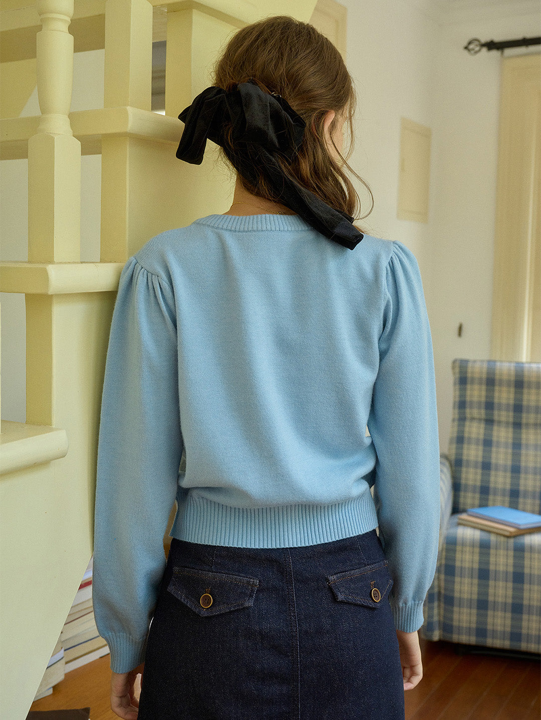 【Final Sale】Nina Round Neck Floral Knit Sweater