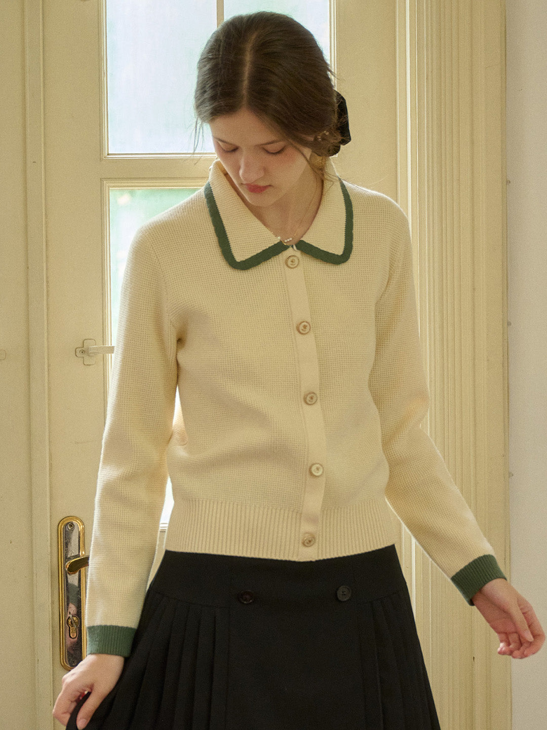 【Final Sale】Stella Peter Pan Collar Knit Cardigan