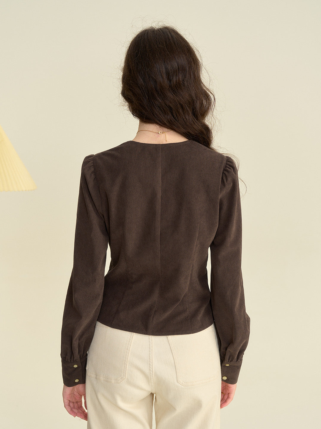 【Final Sale】Zainab French Style Contrasting Lace Lapel Long Sleeve Blouse
