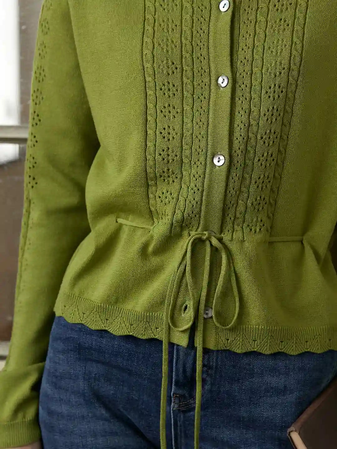 Winifred Round Neck Linen Cardigan