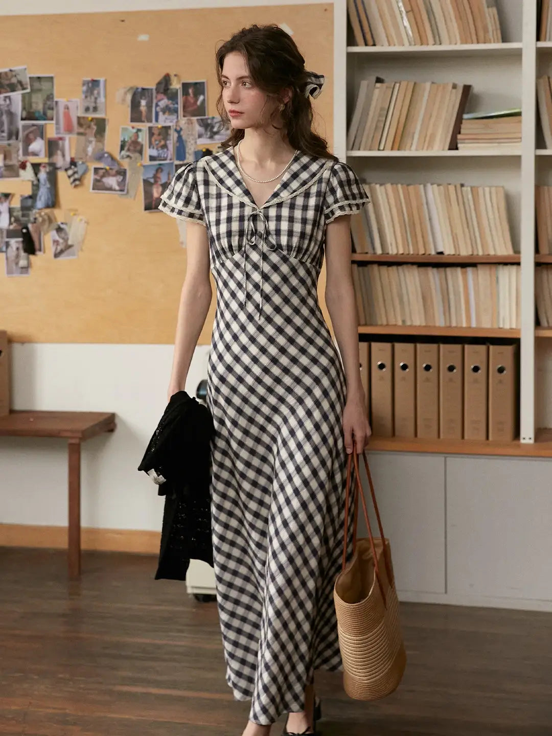 Winifred V-Neck Plaid Dress