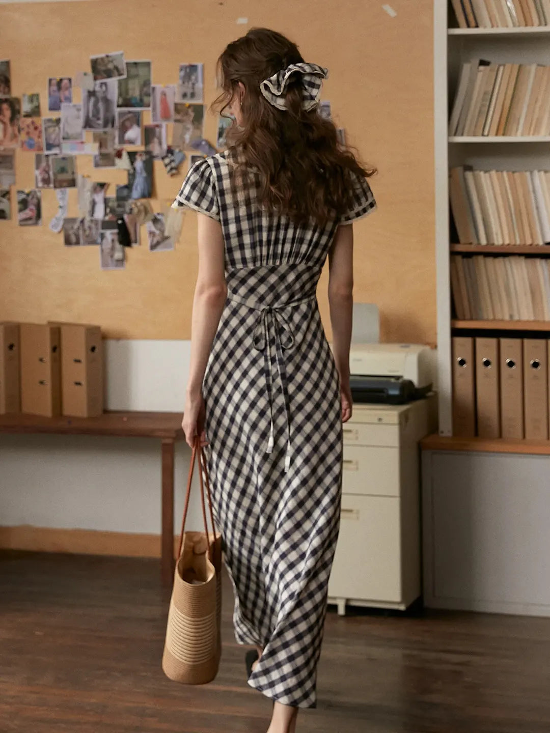 Winifred V-Neck Plaid Dress