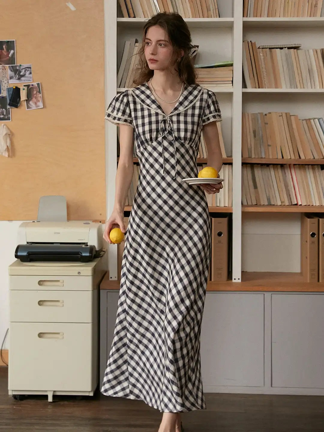 Winifred V-Neck Plaid Dress