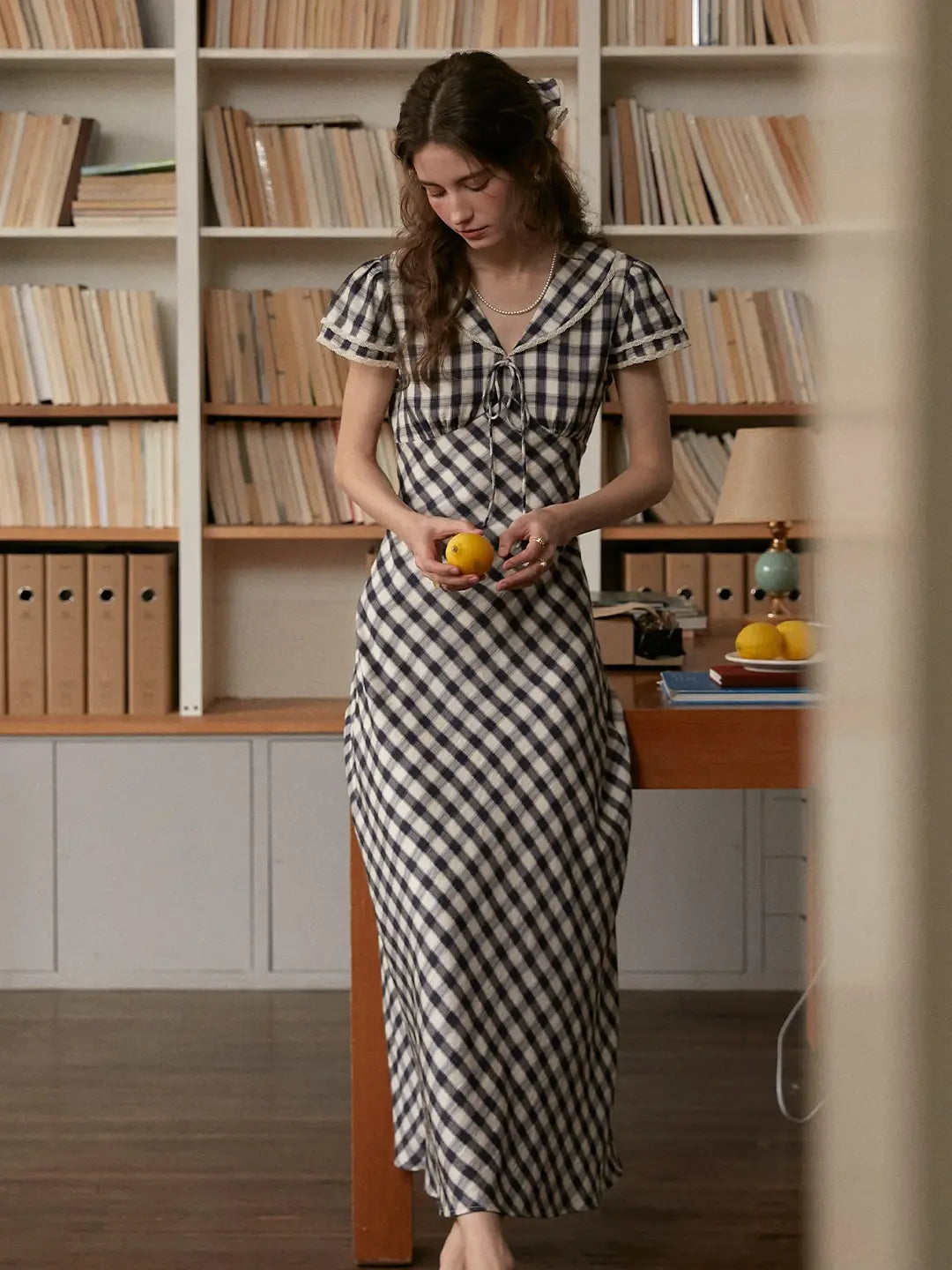 Winifred V-Neck Plaid Dress