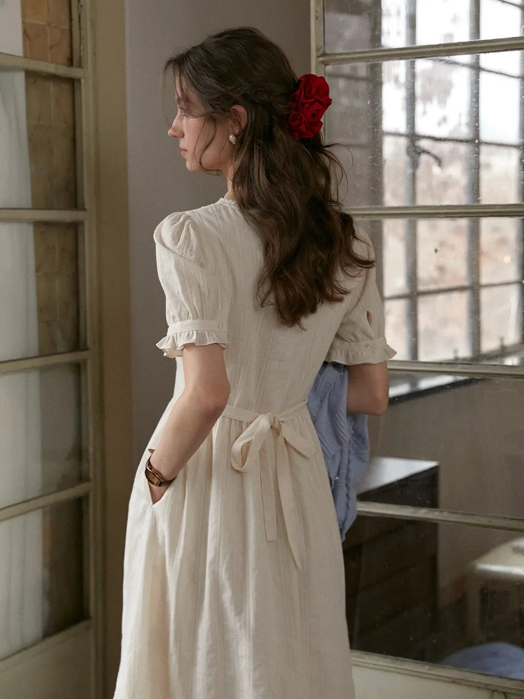 Emmeline Round Neck 100%Cotton Dress