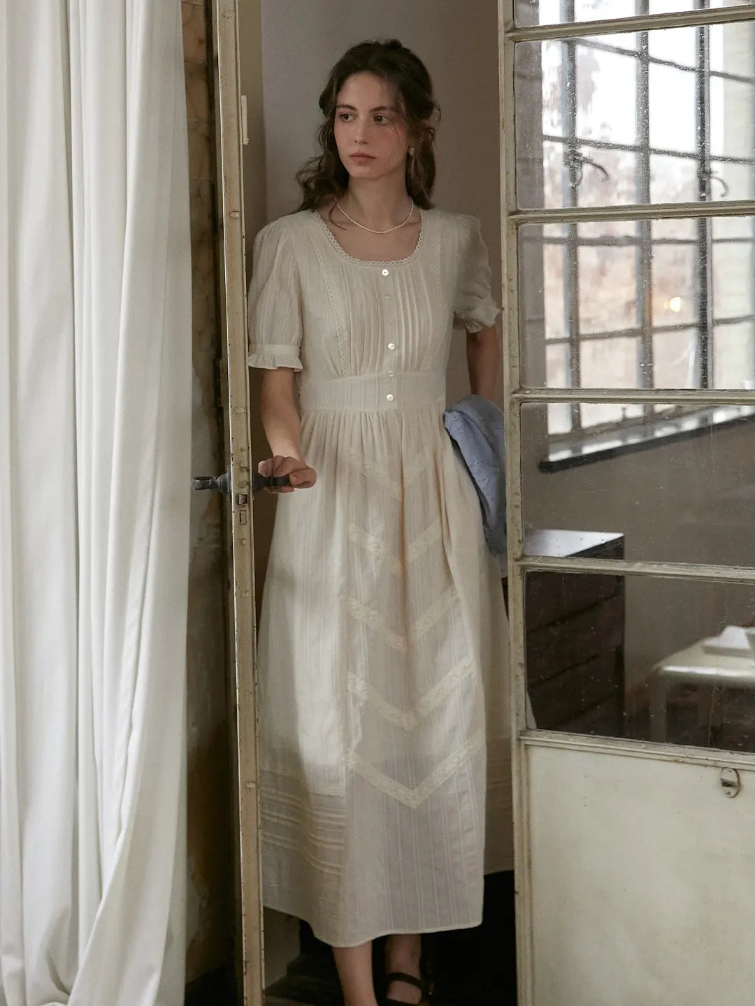 Emmeline Round Neck 100%Cotton Dress