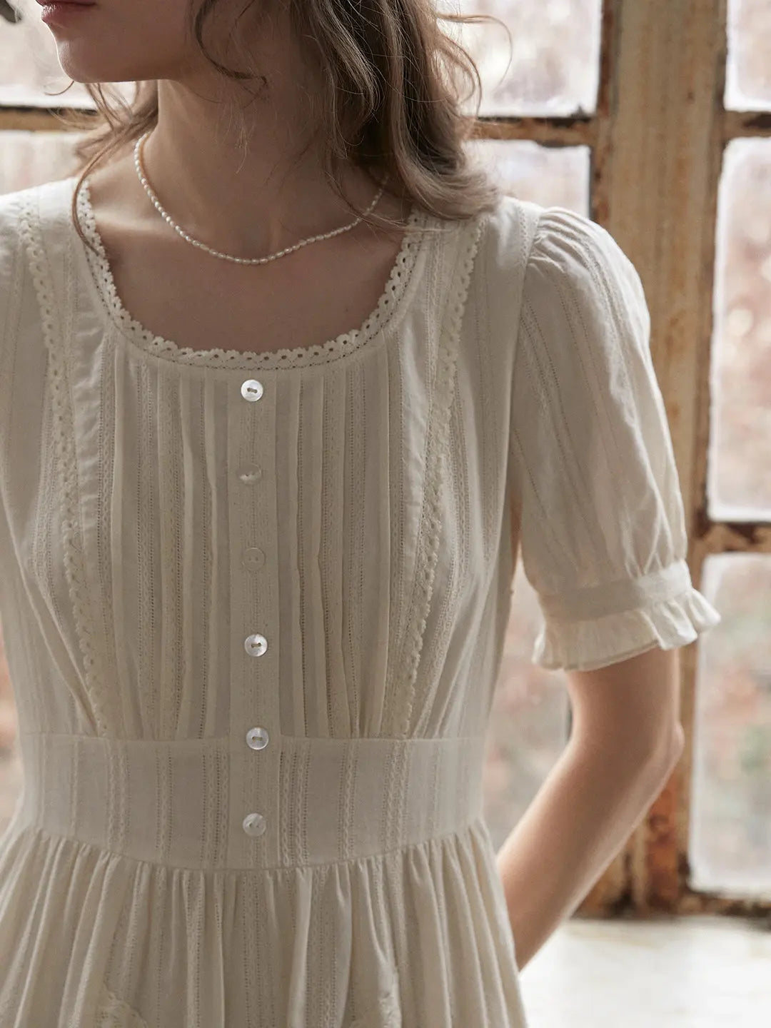 Emmeline Round Neck 100%Cotton Dress