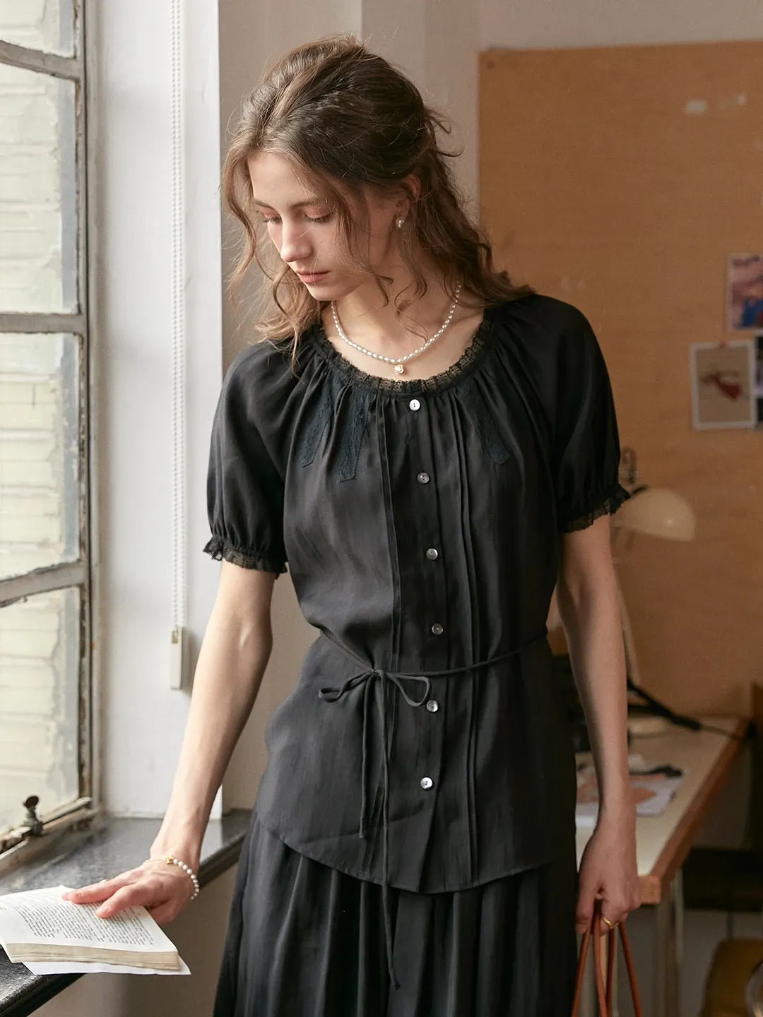 Aleyna Round Neck Lyocell Blouse