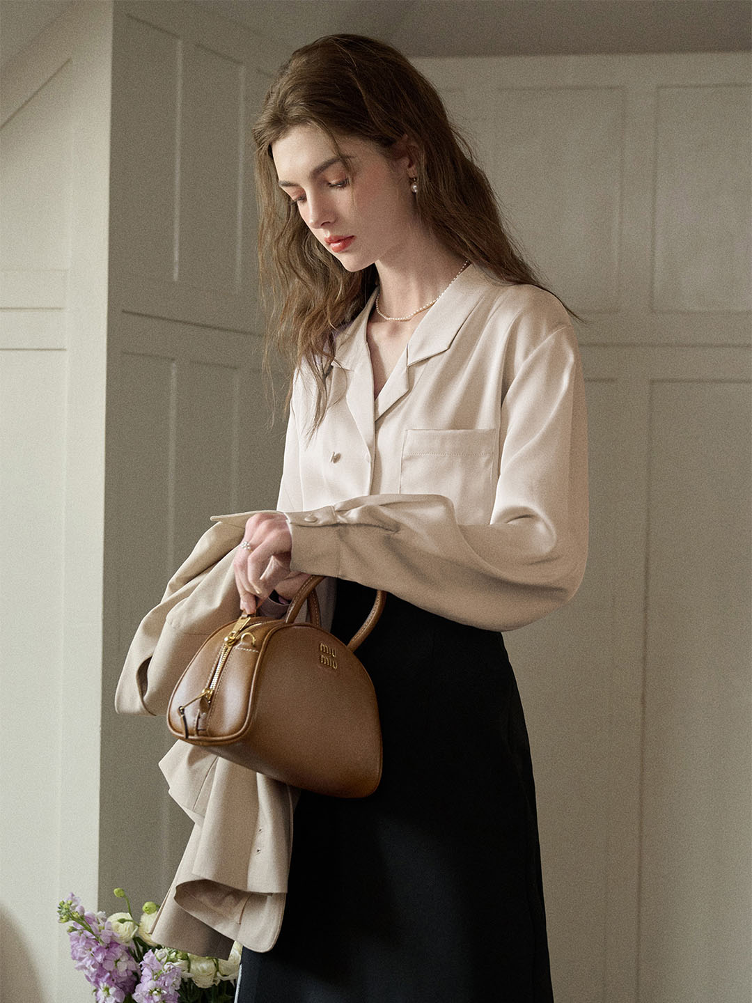 【Final Sale】Elsie Vintage Double Breasted Notched Lapels Shirt