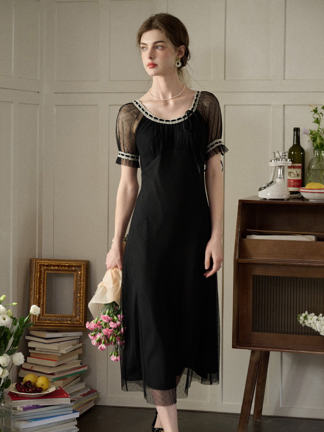 【Final Sale】Gracelyn Round Neck Puff Sleeve Dress