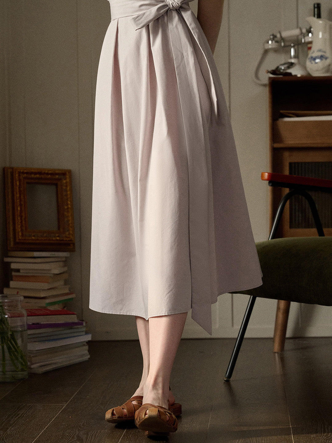 【Final Sale】Mila Bateau Neck Sleeveless Cotton Dress - Black