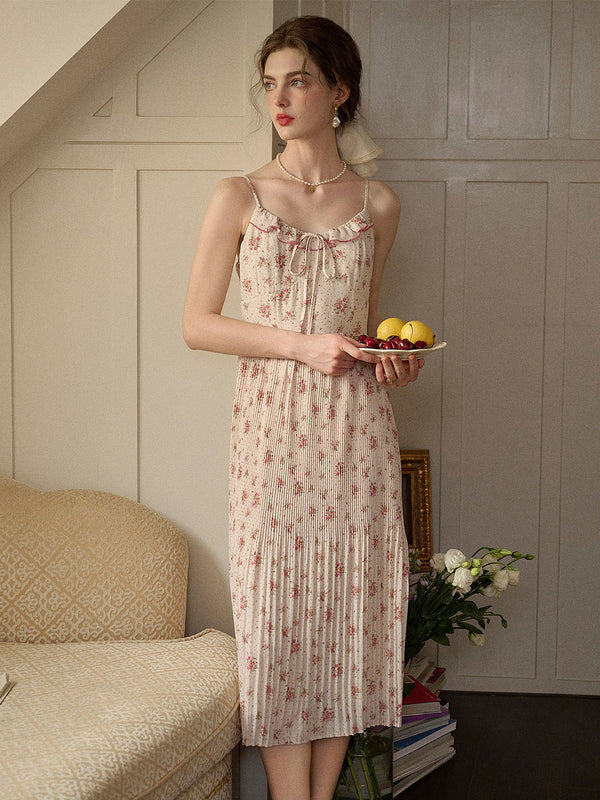 Malia Lace Patchwork Floral Polka Dot Suspender Dress