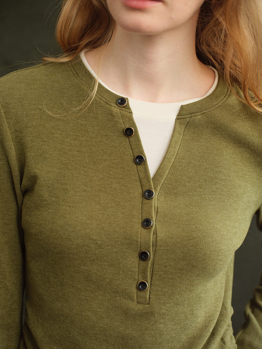 Anouk Shirred-Waist Slim Knit Top
