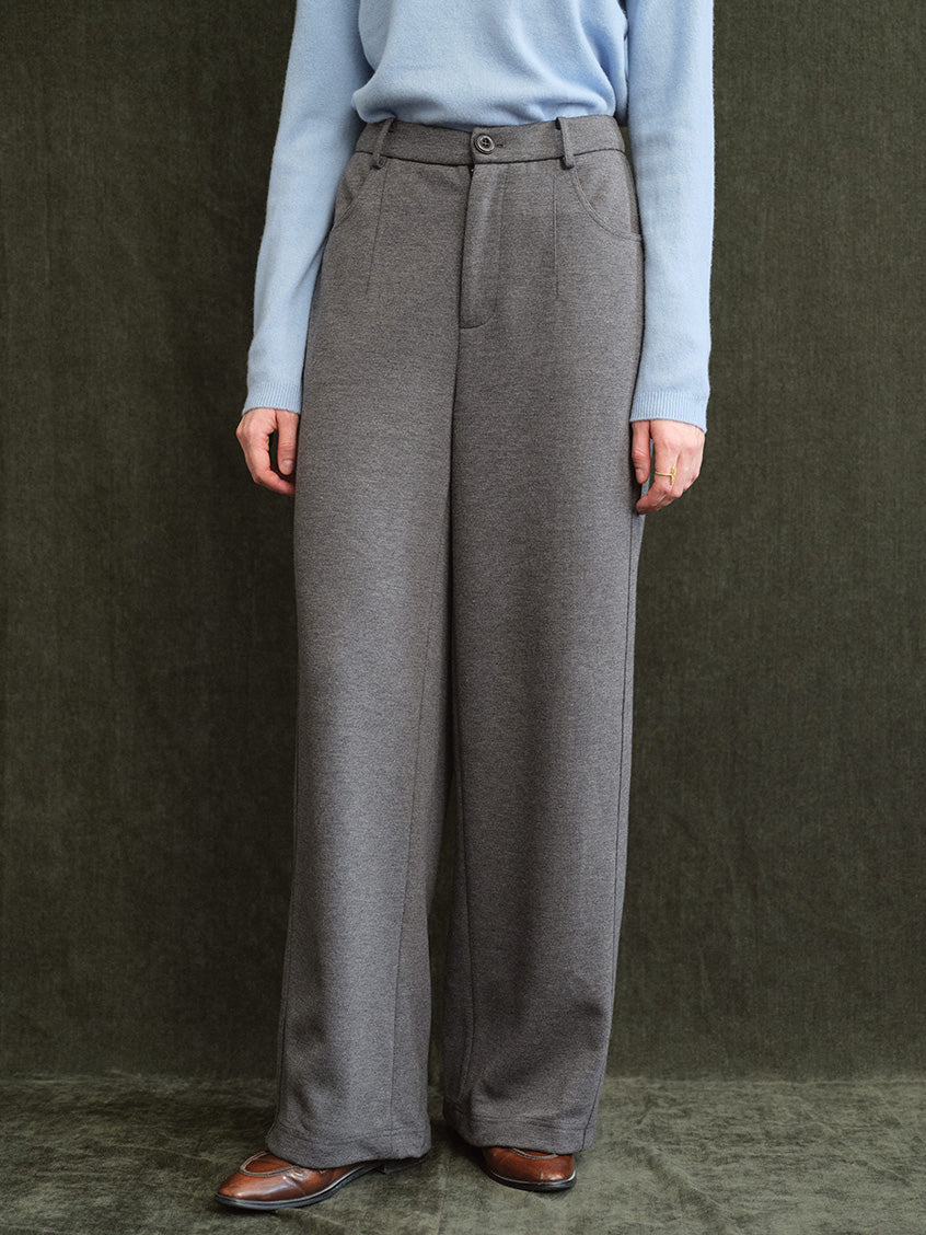 Silvana All-Purpose Wide-Leg Wool-Blend Trousers