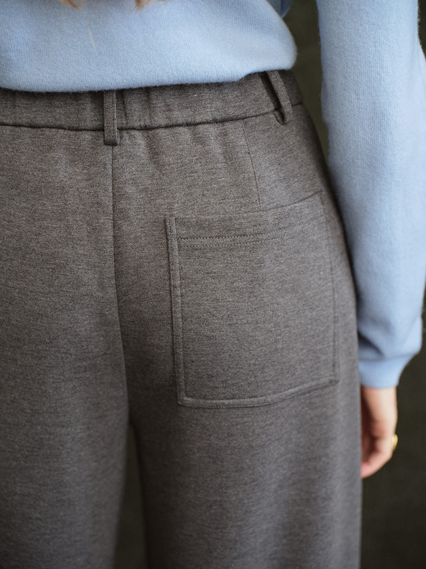 Silvana All-Purpose Wide-Leg Wool-Blend Trousers
