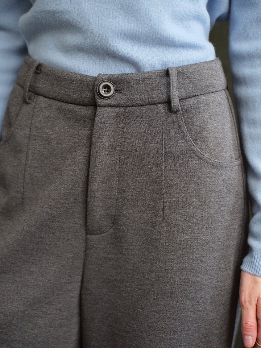 Silvana All-Purpose Wide-Leg Wool-Blend Trousers