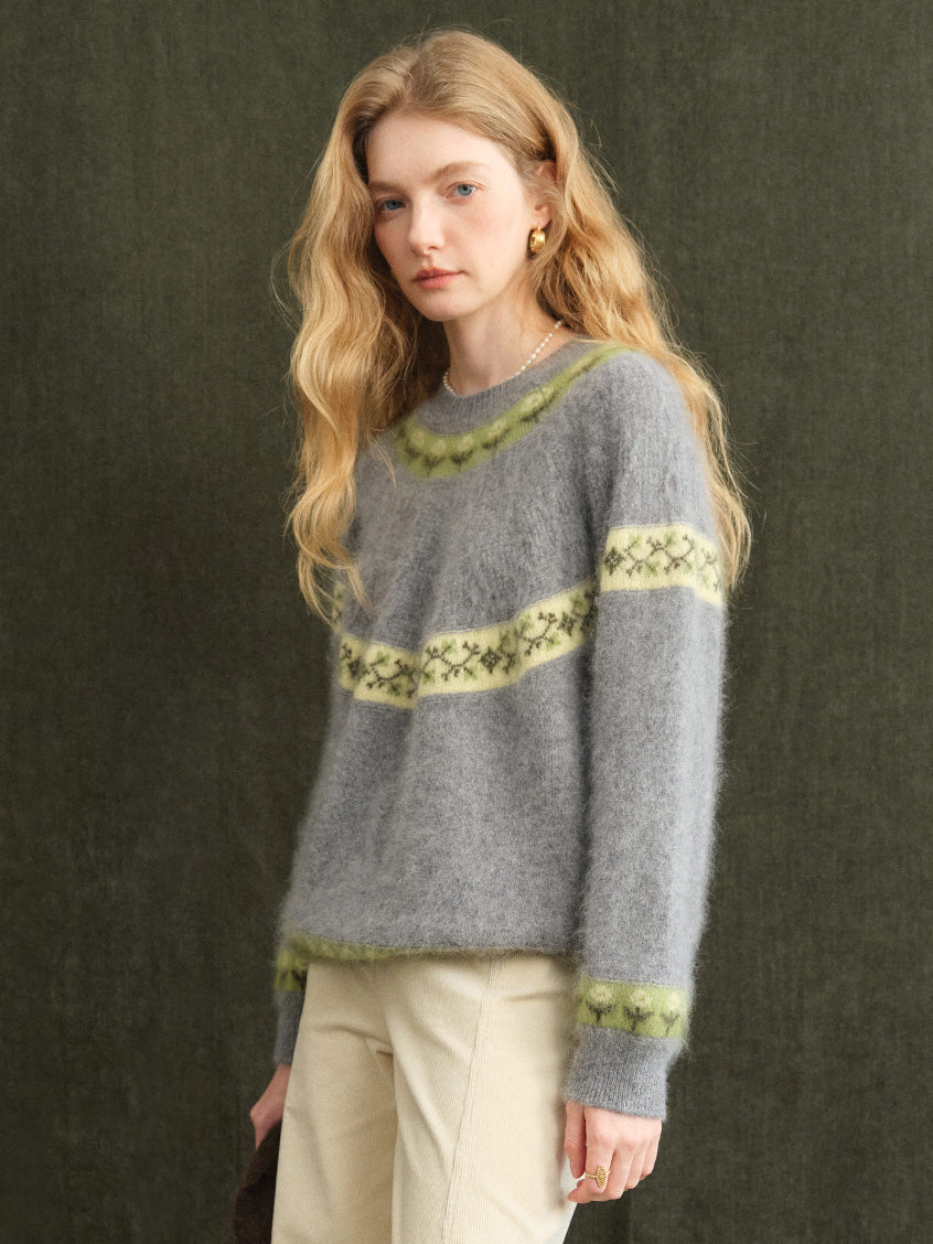 Irina Fair-Isle Nordic Wool-Cashmere Sweater