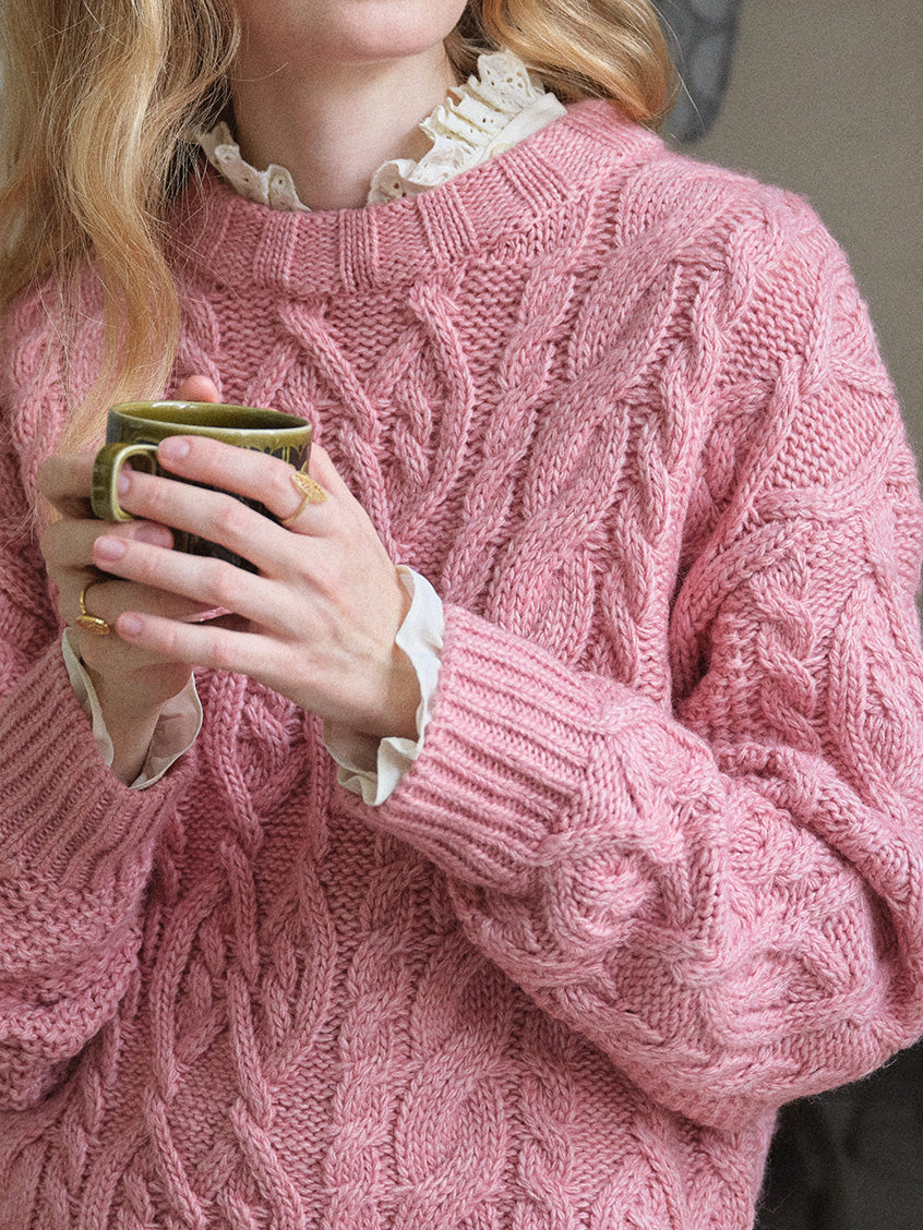 Madonna Cable-Knit Longline Wool Sweater