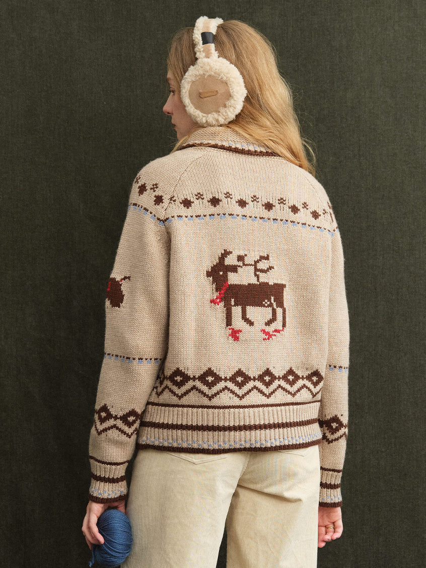 Fenella Folk Animal-Jacquard Nordic Cardigan