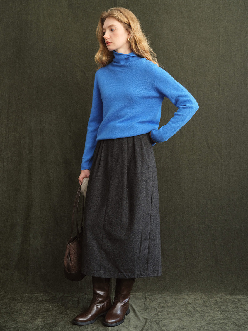Delphine High-Waist Pleated Midi Skirt