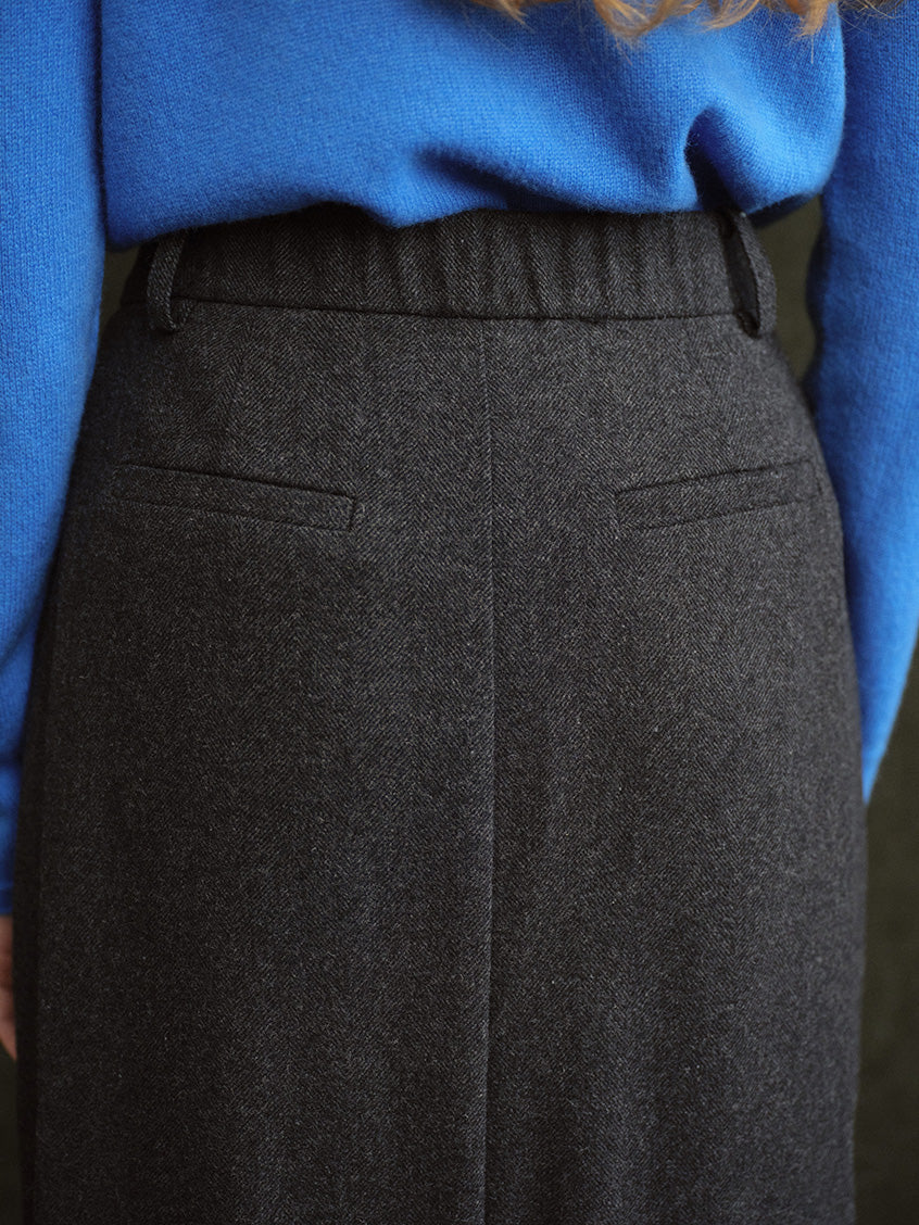 Delphine High-Waist Pleated Midi Skirt