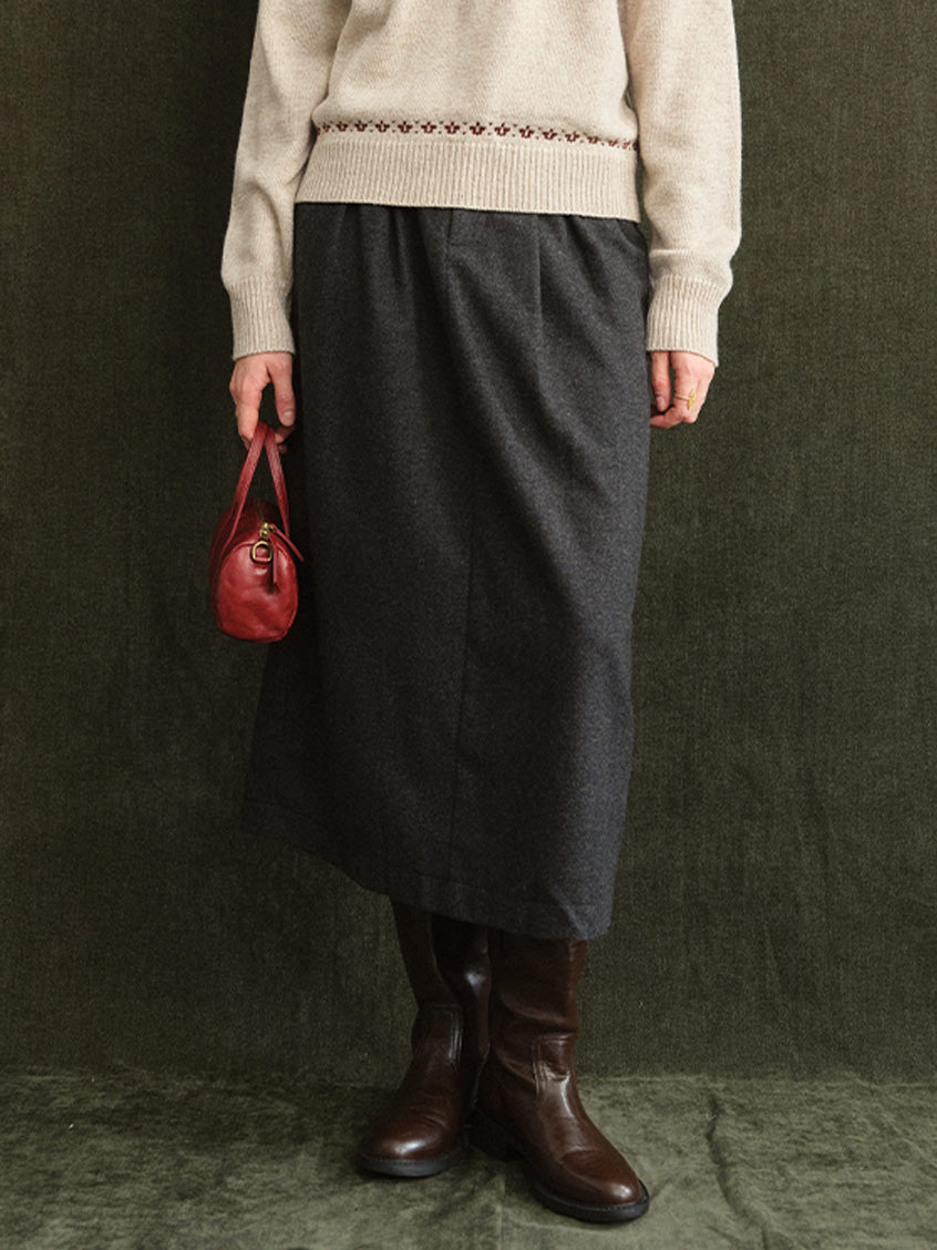 Delphine High-Waist Pleated Midi Skirt