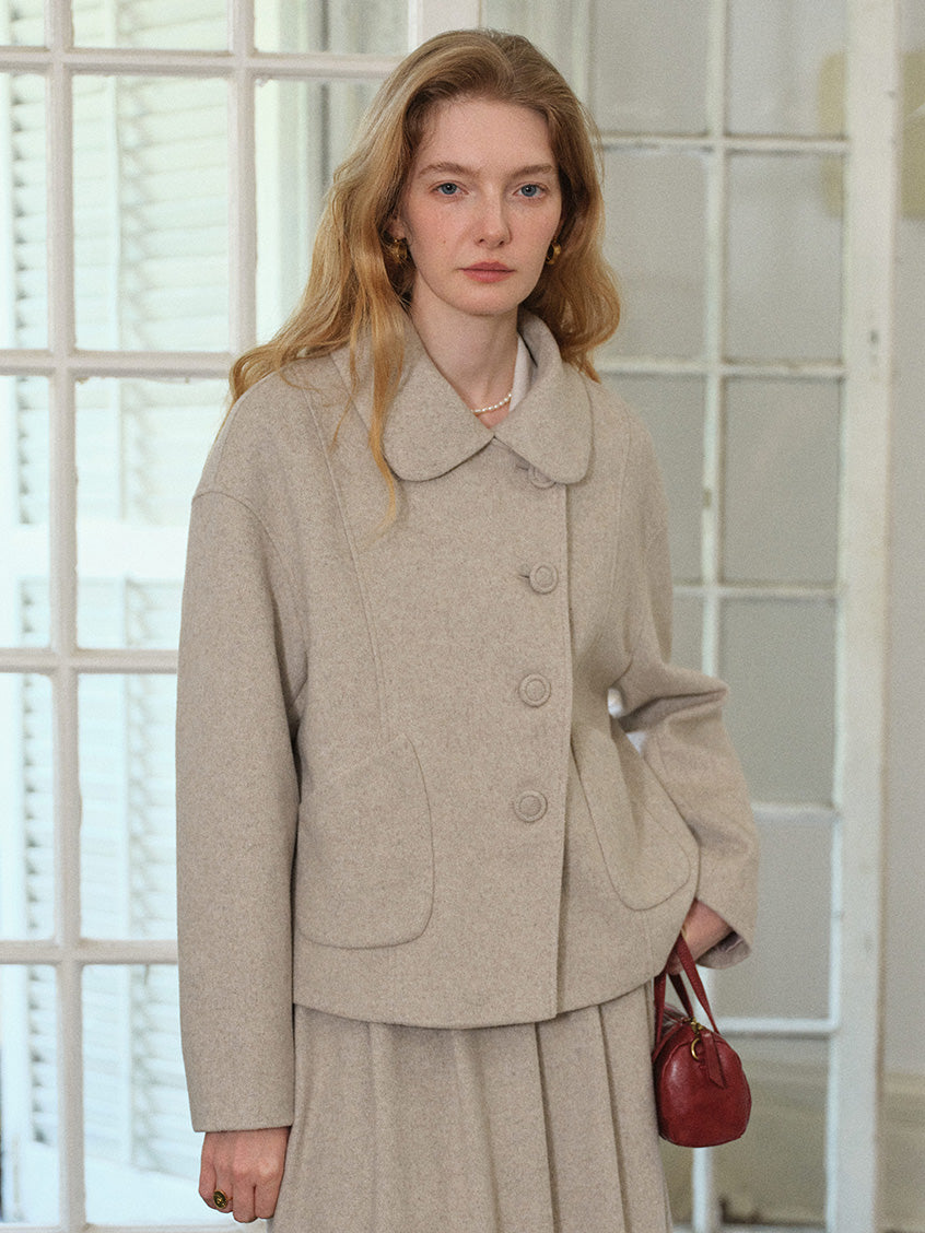 Modesty Boxy Drop-Shoulder Cropped Jacket