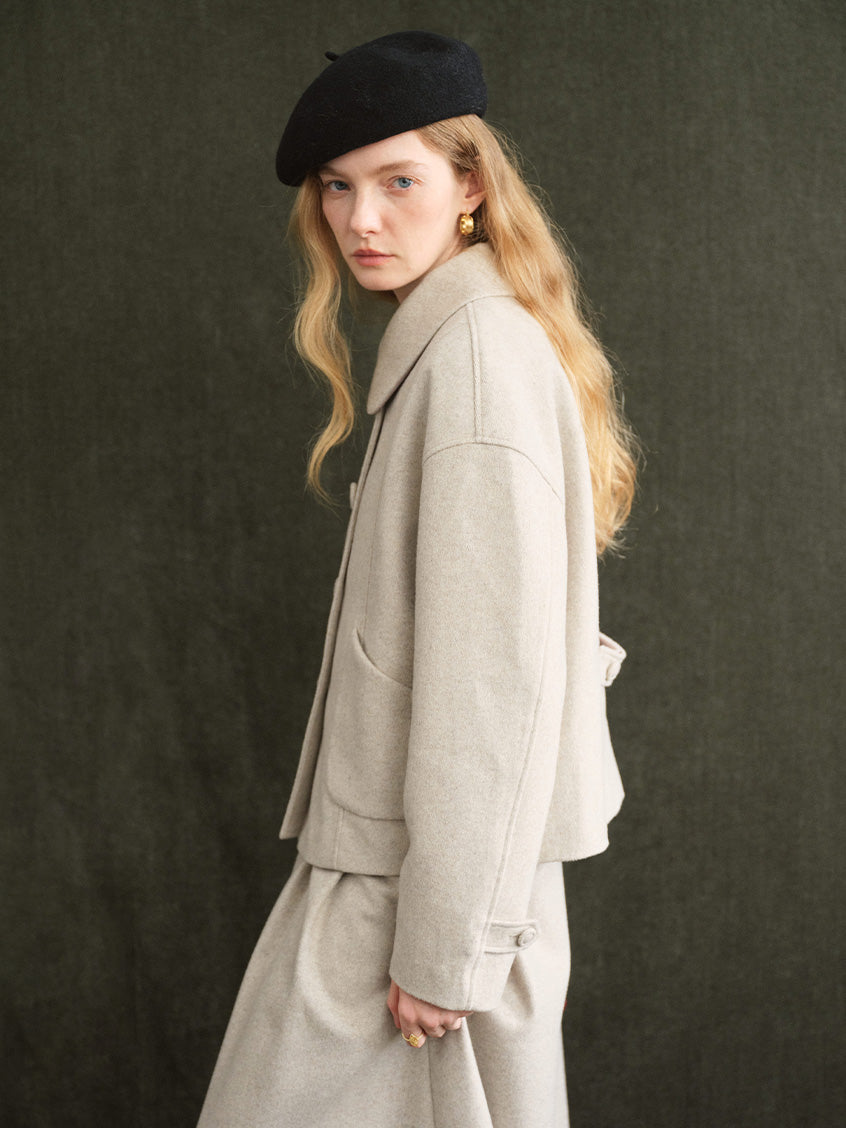 Modesty Boxy Drop-Shoulder Cropped Jacket