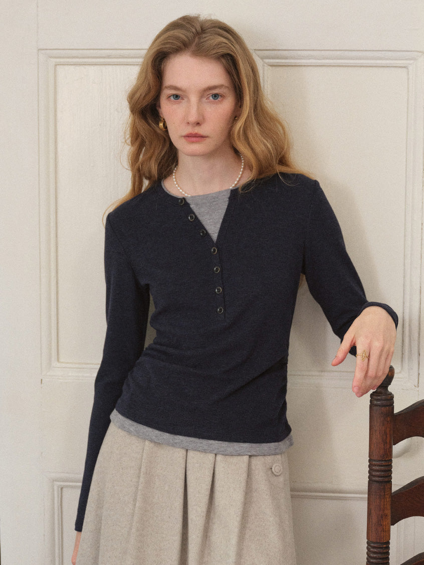 Anouk Shirred-Waist Slim Knit Top