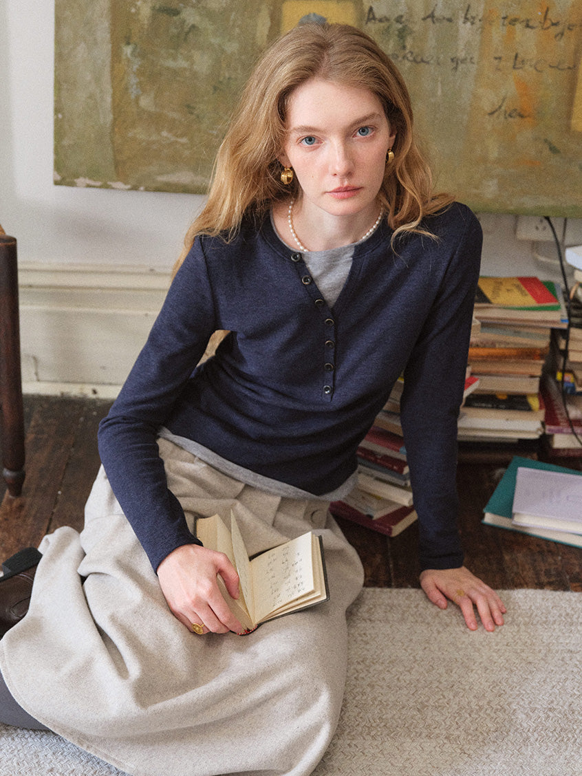 Anouk Shirred-Waist Slim Knit Top