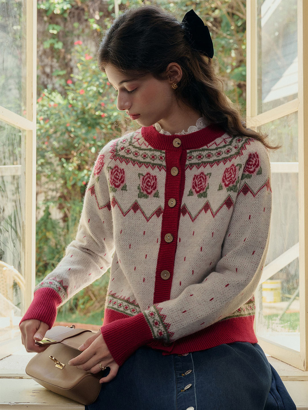 Selena Rose Knit Sweater Cardigan