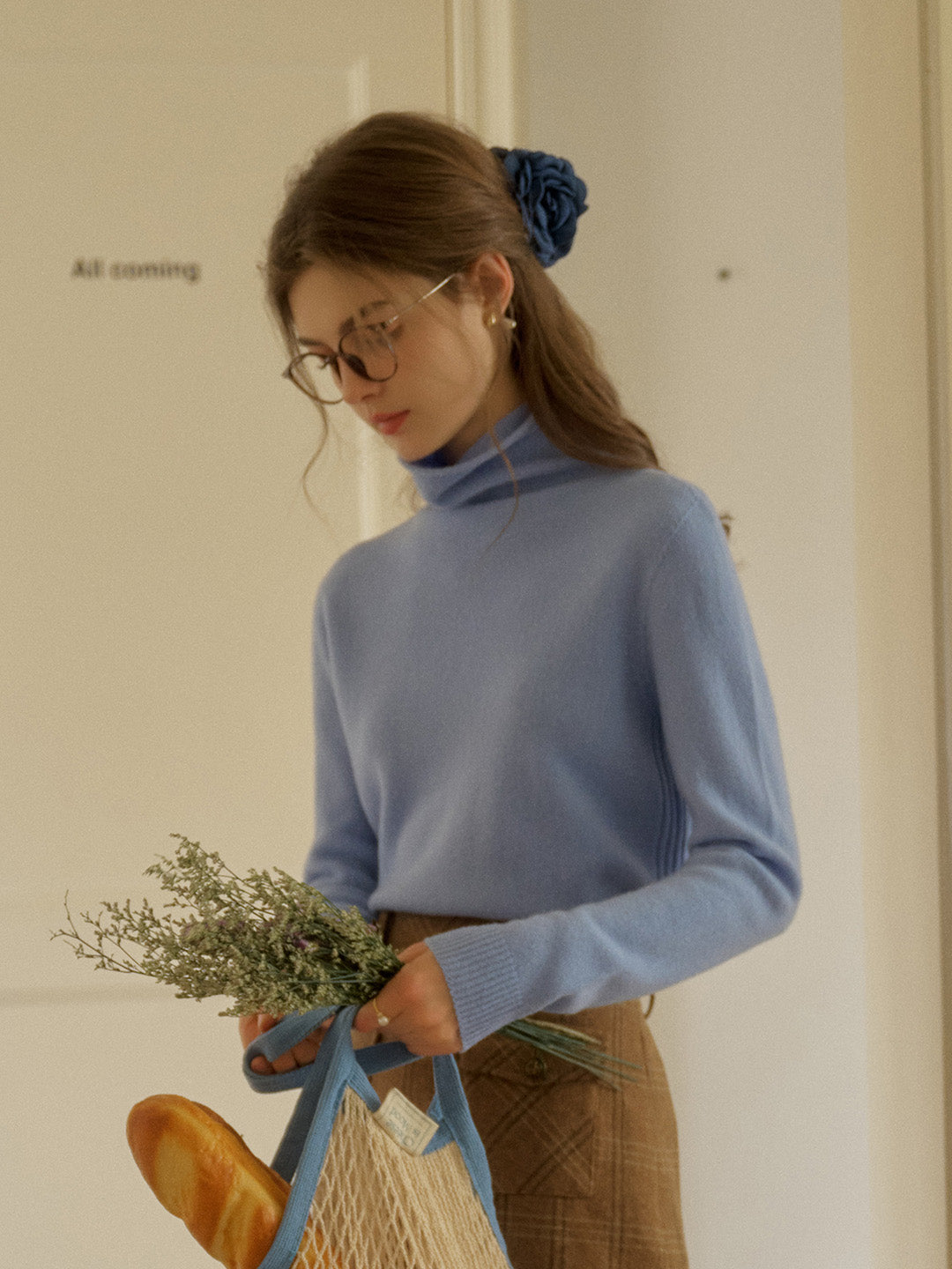 Solana Basic Versatile Turtleneck 100% Wool Sweater - Gray