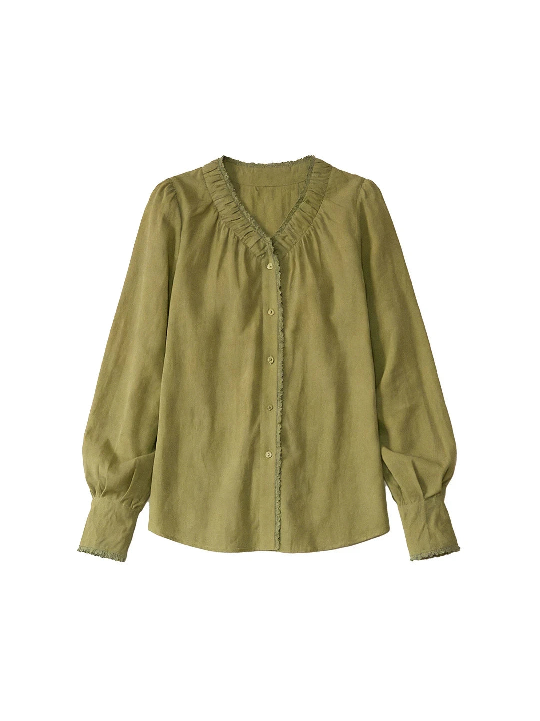 Deborah V-Neck Linen Blouse